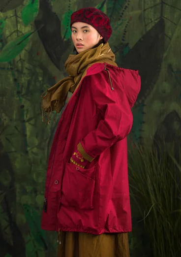 Parka "Petronella" en coton recyclé/biologique - cranberry
