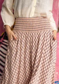 Kurzer Webrock „Juliette“ aus Viskose - hellpfirsich