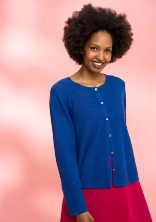 Organic/recycled cotton cardigan - porcelain blue