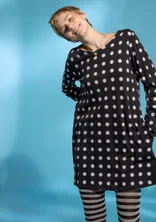 “Tyra” jersey tunic in organic cotton/modal - black/patterned