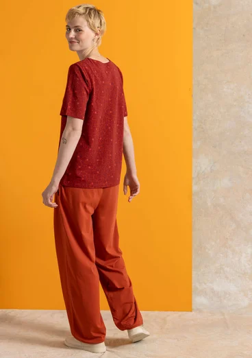 Trikåbyxa i ekologisk bomull/elastan - krappröd