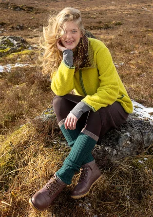 Strickstulpen aus Wollgemisch - dunkeljaspis-melange