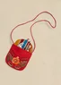 Sac brodé "Hana" en coton biologique (rouge perroquet Taille unique)