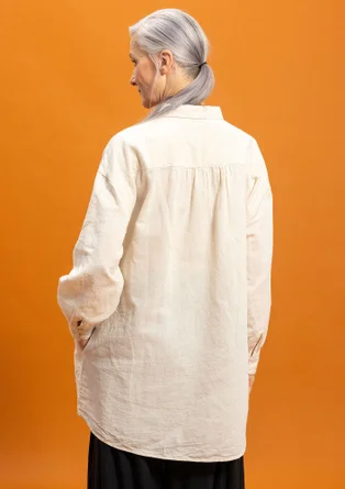 “Camille” woven organic cotton/linen shirt - feather