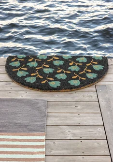 “Wildflower” coir doormat - ash grey