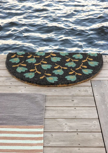 “Wildflower” coir doormat - ash grey