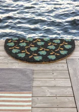 “Wildflower” coir doormat - ash grey