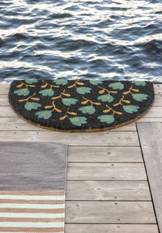 “Wildflower” coir doormat - ash grey