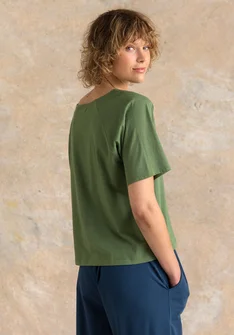 Jerseybluse ”Himla” i økologisk bomuld - rosmarin