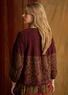 Gemusterte Strickjacke „Anila“ aus Bio-Baumwolle (aubergine L)