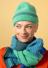 “Stripe” alpaca blend scarf - lotus green