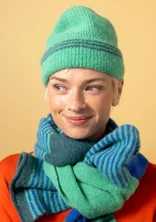 “Stripe” alpaca blend scarf - lotus green