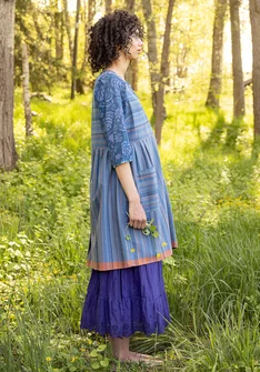 Robe tissée « Ava » en coton biologique - bleu lin