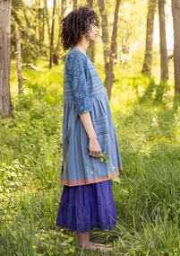 Robe tissée « Ava » en coton biologique - bleu lin