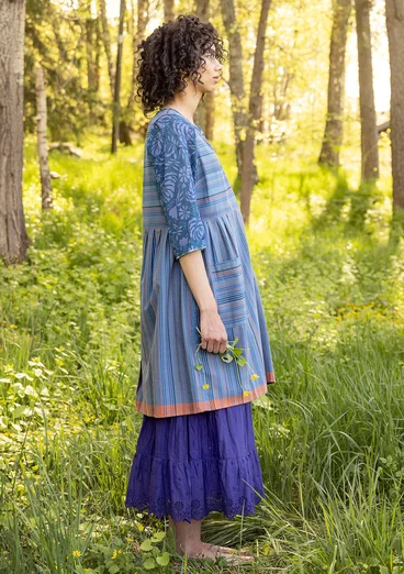 Robe tissée « Ava » en coton biologique - bleu lin