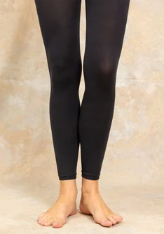 Einfarbige Leggings aus Recycling-Polyamid - schwarz