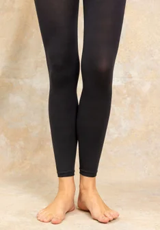 Einfarbige Leggings aus Recycling-Polyamid - schwarz