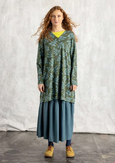 “Rut” woven viscose/linen skirt - verona green