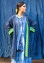 Doorgestikte jas  Kimono  van biologisch katoen/linnen indigo thumbnail