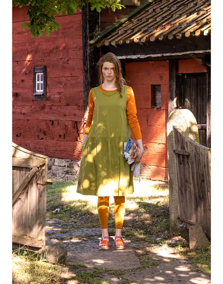 “Petronella” dress in woven organic cotton/linen