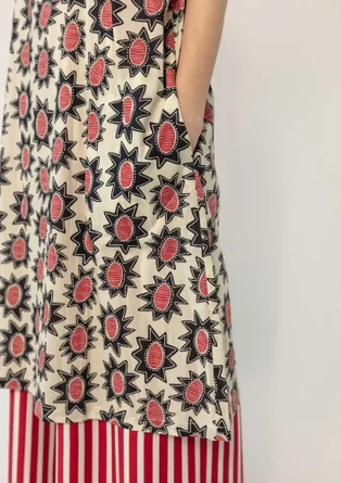 Robe "Afrodite" en coton biologique tissé - vanille