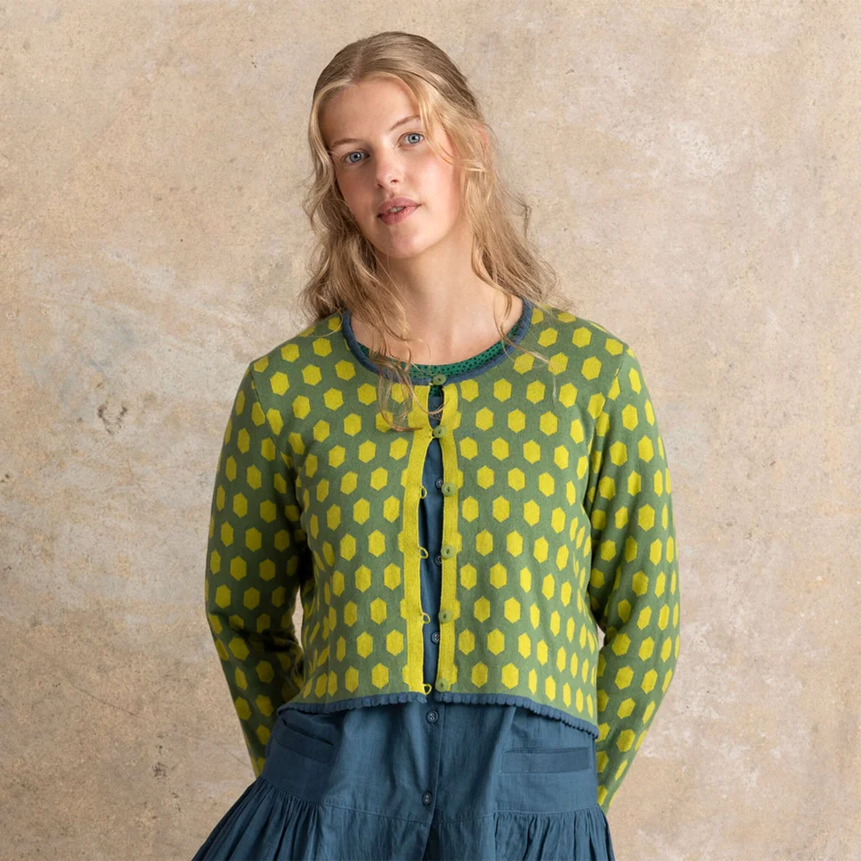 “Vendela” organic/recycled cotton cardigan - rosemary