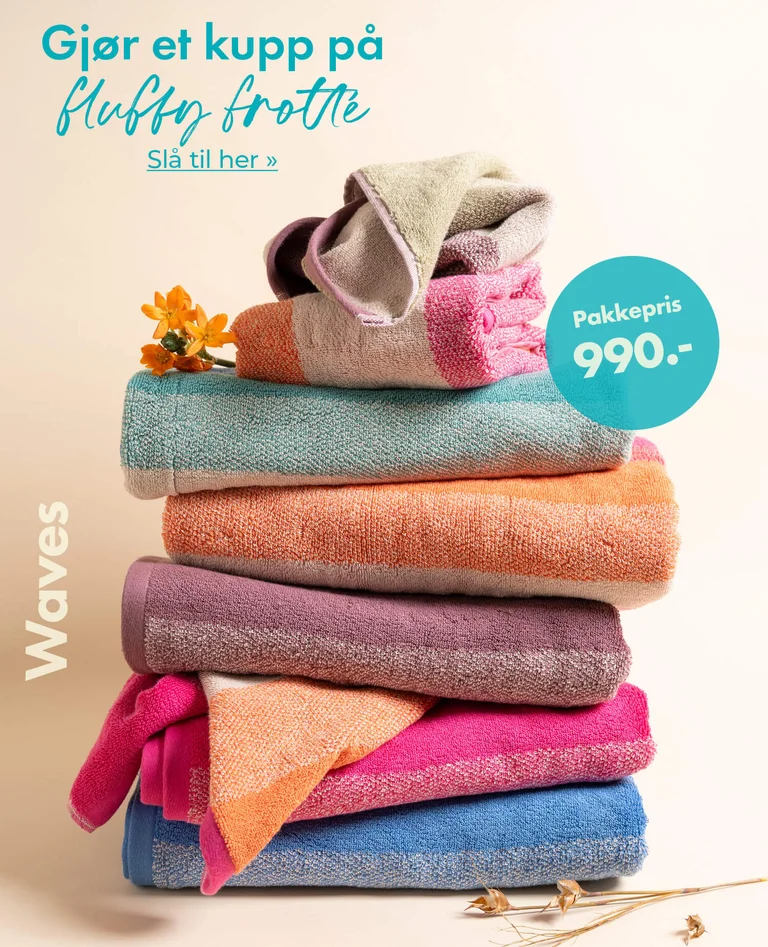 A collage of patterned terry towels from Gudrun Sjödén. 