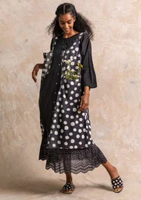 Robe "Serafina" en tissu de coton biologique - noir