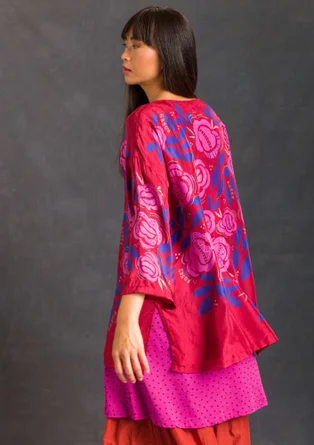 Blouse "Rose Garden" en soie - cranberry