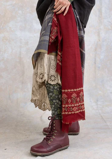 “Kiruna” woven wool scarf - burgundy