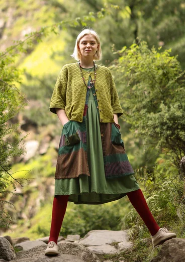 Organic/recycled cotton cardigan - green pepper