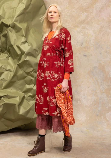 “Rose hip” woven organic cotton dress - agate red
