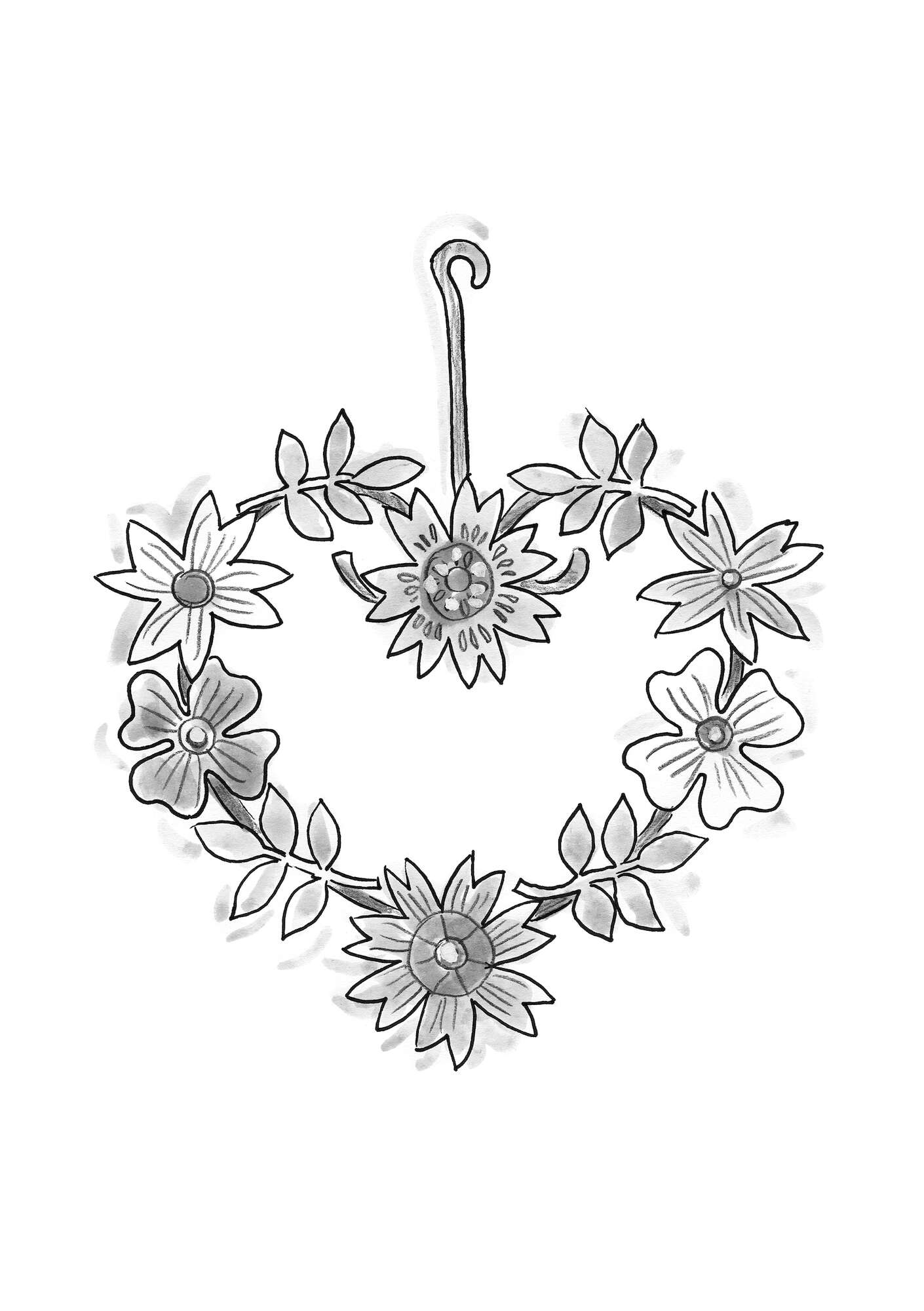 “Lisbeth” metal wreath cranberry