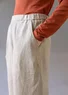 Garment-washed woven linen trousers (dark natural L)