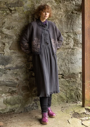 Einfarbiges Kleid „Frigg“ aus Bio-Baumwolle - dunkelaschgrau