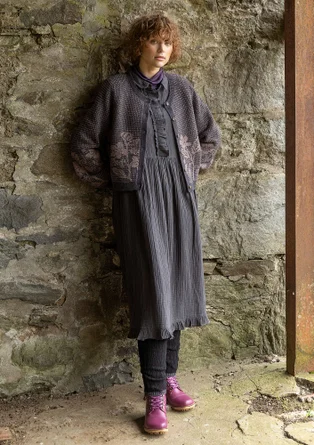 Einfarbiges Kleid „Frigg“ aus Bio-Baumwolle - dunkelaschgrau