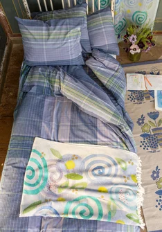 “Rainbow” duvet cover in organic cotton - dark lavender