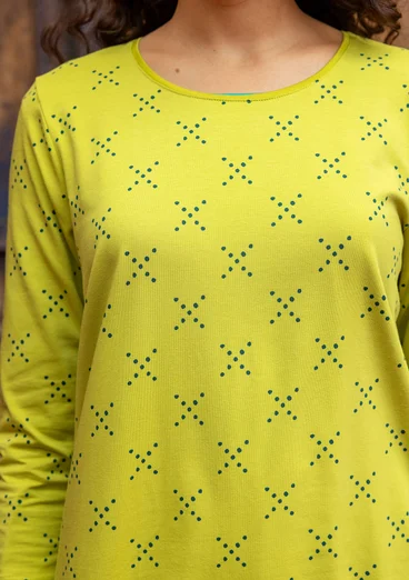“Crossing” jersey tunic in organic cotton/elastane - leaf green