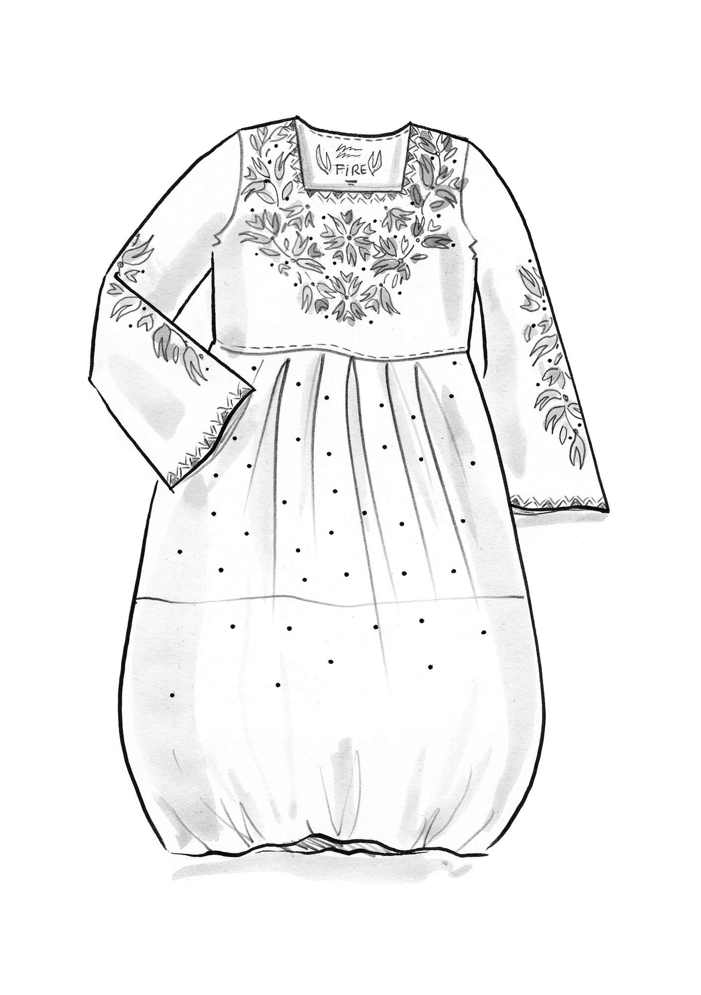 Kleid „Volcano“ aus Öko-Baumwollgewebe meeresgrün