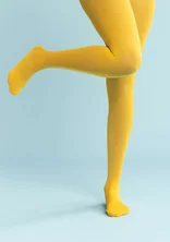 Solid-colour tights made from recycled polyamide - ljus0SP0ockra
