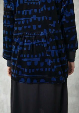 Veste "Paraguay" en velours de coton biologique/polyester recyclé - bleu porcelaine