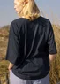 Organic cotton/linen jersey top (ink blue L)