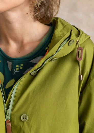 Vevd parkas «Vendela» i økologisk bomull - grønn pepper