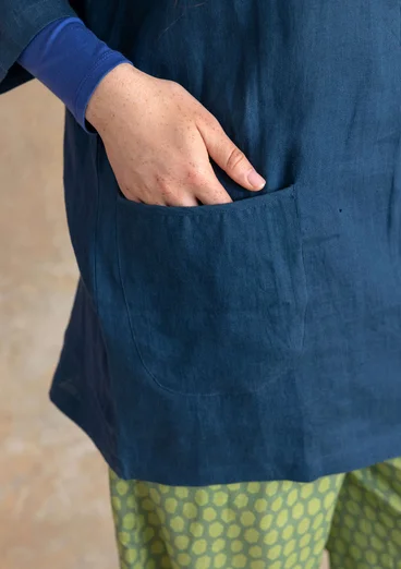 Woven linen tunic - Pacific blue