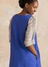 “Esme” woven organic cotton/linen dress (lupin M)