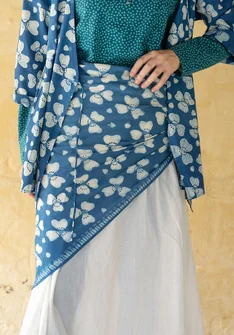 Foulard fleuri "Bloom" en coton biologique. - bleu indigo