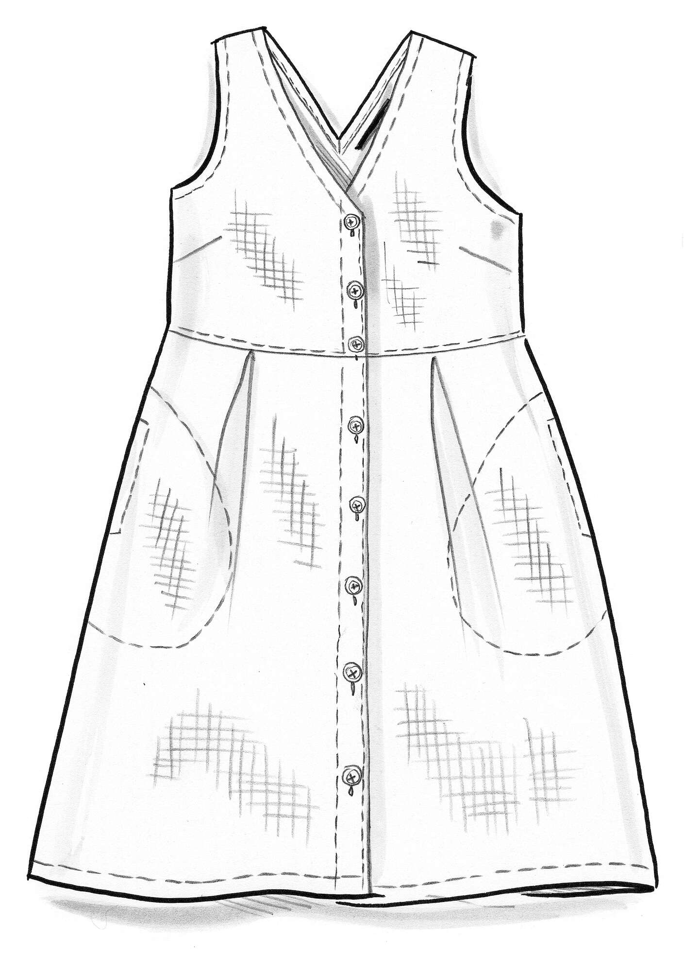 Woven organic cotton dobby dress