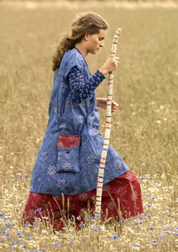 Kleid „Mallika“ aus Öko-Baumwolle - himmelblau