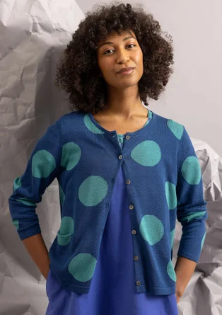 Cardigan "Ina" i økologisk bomuld/lyocell - indigoblå