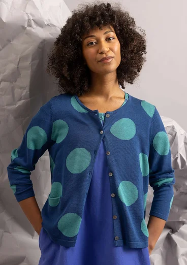 Cardigan "Ina" i økologisk bomuld/lyocell - indigoblå